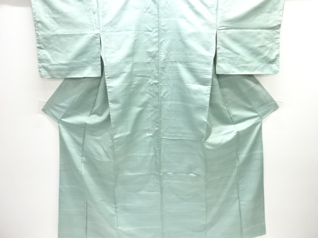 霞に麻の葉模様織り出し西陣お召着物